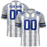 Custom White Gray Personalized Razr Stripe Graffiti Pattern Authentic Football Jersey