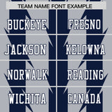 Custom Gray Navy Personalized Razr Stripe Graffiti Pattern Authentic Football Jersey