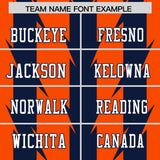 Custom Orange Navy Personalized Razr Stripe Graffiti Pattern Authentic Football Jersey