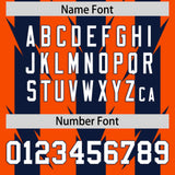 Custom Orange Navy Personalized Razr Stripe Graffiti Pattern Authentic Football Jersey