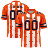 Custom White Orange Personalized Razr Stripe Graffiti Pattern Authentic Football Jersey