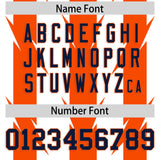 Custom White Orange Personalized Razr Stripe Graffiti Pattern Authentic Football Jersey