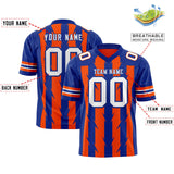 Custom Orange Royal Personalized Razr Stripe Graffiti Pattern Authentic Football Jersey