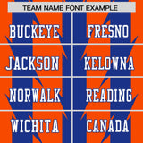 Custom Orange Royal Personalized Razr Stripe Graffiti Pattern Authentic Football Jersey