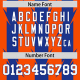 Custom Orange Royal Personalized Razr Stripe Graffiti Pattern Authentic Football Jersey
