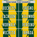 Custom Gold Green Personalized Razr Stripe Graffiti Pattern Authentic Football Jersey