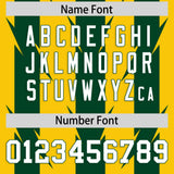 Custom Gold Green Personalized Razr Stripe Graffiti Pattern Authentic Football Jersey