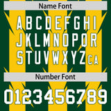 Custom Green Gold Personalized Razr Stripe Graffiti Pattern Authentic Football Jersey