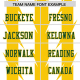 Custom White Gold Personalized Razr Stripe Graffiti Pattern Authentic Football Jersey