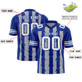 Custom Gray Royal Personalized Razr Stripe Graffiti Pattern Authentic Football Jersey