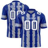 Custom Gray Royal Personalized Razr Stripe Graffiti Pattern Authentic Football Jersey