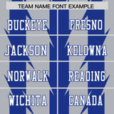 Custom Gray Royal Personalized Razr Stripe Graffiti Pattern Authentic Football Jersey