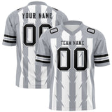 Custom White Gray Personalized Razr Stripe Graffiti Pattern Authentic Football Jersey