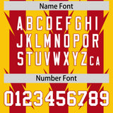 Custom Gold Red Personalized Razr Stripe Graffiti Pattern Authentic Football Jersey