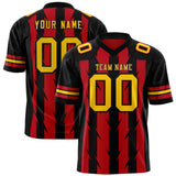 Custom Red Black Personalized Razr Stripe Graffiti Pattern Authentic Football Jersey