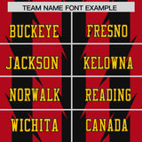 Custom Red Black Personalized Razr Stripe Graffiti Pattern Authentic Football Jersey