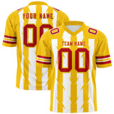 Custom White Gold Personalized Razr Stripe Graffiti Pattern Authentic Football Jersey