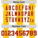 Custom White Gold Personalized Razr Stripe Graffiti Pattern Authentic Football Jersey