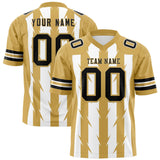 Custom White Old Gold Personalized Razr Stripe Graffiti Pattern Authentic Football Jersey
