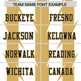 Custom White Old Gold Personalized Razr Stripe Graffiti Pattern Authentic Football Jersey