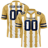 Custom White Old Gold Personalized Razr Stripe Graffiti Pattern Authentic Football Jersey
