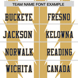 Custom White Old Gold Personalized Razr Stripe Graffiti Pattern Authentic Football Jersey
