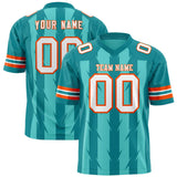 Custom Bright Green Aqua Personalized Razr Stripe Graffiti Pattern Authentic Football Jersey