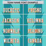 Custom Bright Green Aqua Personalized Razr Stripe Graffiti Pattern Authentic Football Jersey