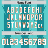 Custom Bright Green Aqua Personalized Razr Stripe Graffiti Pattern Authentic Football Jersey