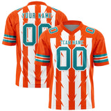 Custom White Orange Personalized Razr Stripe Graffiti Pattern Authentic Football Jersey