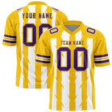 Custom White Gold Personalized Razr Stripe Graffiti Pattern Authentic Football Jersey