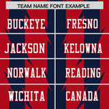 Custom Red Navy Personalized Razr Stripe Graffiti Pattern Authentic Football Jersey