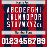 Custom Red Navy Personalized Razr Stripe Graffiti Pattern Authentic Football Jersey