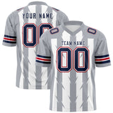 Custom White Gray Personalized Razr Stripe Graffiti Pattern Authentic Football Jersey