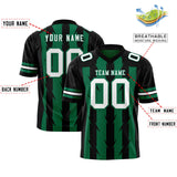 Custom Kelly Green Black Personalized Razr Stripe Graffiti Pattern Authentic Football Jersey