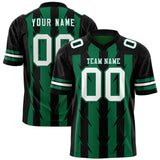 Custom Kelly Green Black Personalized Razr Stripe Graffiti Pattern Authentic Football Jersey