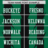 Custom Kelly Green Black Personalized Razr Stripe Graffiti Pattern Authentic Football Jersey