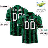 Custom Black Kelly Green Personalized Razr Stripe Graffiti Pattern Authentic Football Jersey