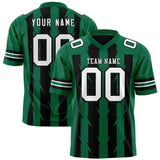 Custom Black Kelly Green Personalized Razr Stripe Graffiti Pattern Authentic Football Jersey