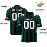 Custom Black Midnight Green Personalized Razr Stripe Graffiti Pattern Authentic Football Jersey