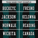 Custom Black Midnight Green Personalized Razr Stripe Graffiti Pattern Authentic Football Jersey