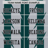 Custom Gray Midnight Green Personalized Razr Stripe Graffiti Pattern Authentic Football Jersey