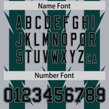Custom Gray Midnight Green Personalized Razr Stripe Graffiti Pattern Authentic Football Jersey