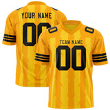 Custom Gold Yellow Personalized Razr Stripe Graffiti Pattern Authentic Football Jersey