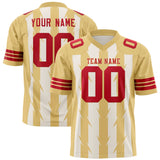 Custom Cream Khaki Personalized Razr Stripe Graffiti Pattern Authentic Football Jersey