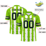Custom White Neon Green Personalized Razr Stripe Graffiti Pattern Authentic Football Jersey