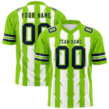 Custom White Neon Green Personalized Razr Stripe Graffiti Pattern Authentic Football Jersey