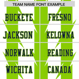 Custom White Neon Green Personalized Razr Stripe Graffiti Pattern Authentic Football Jersey