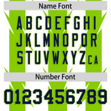 Custom White Neon Green Personalized Razr Stripe Graffiti Pattern Authentic Football Jersey