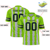 Custom Gray Neon Green Personalized Razr Stripe Graffiti Pattern Authentic Football Jersey